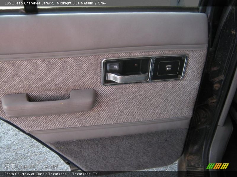 Midnight Blue Metallic / Gray 1991 Jeep Cherokee Laredo
