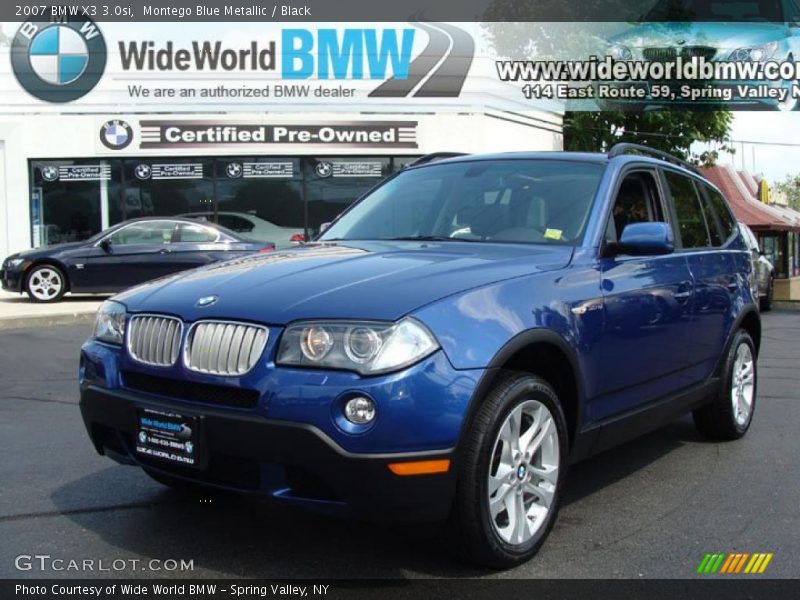 Montego Blue Metallic / Black 2007 BMW X3 3.0si
