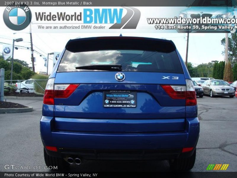 Montego Blue Metallic / Black 2007 BMW X3 3.0si