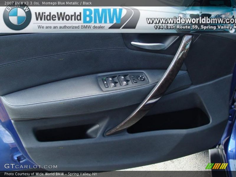 Montego Blue Metallic / Black 2007 BMW X3 3.0si