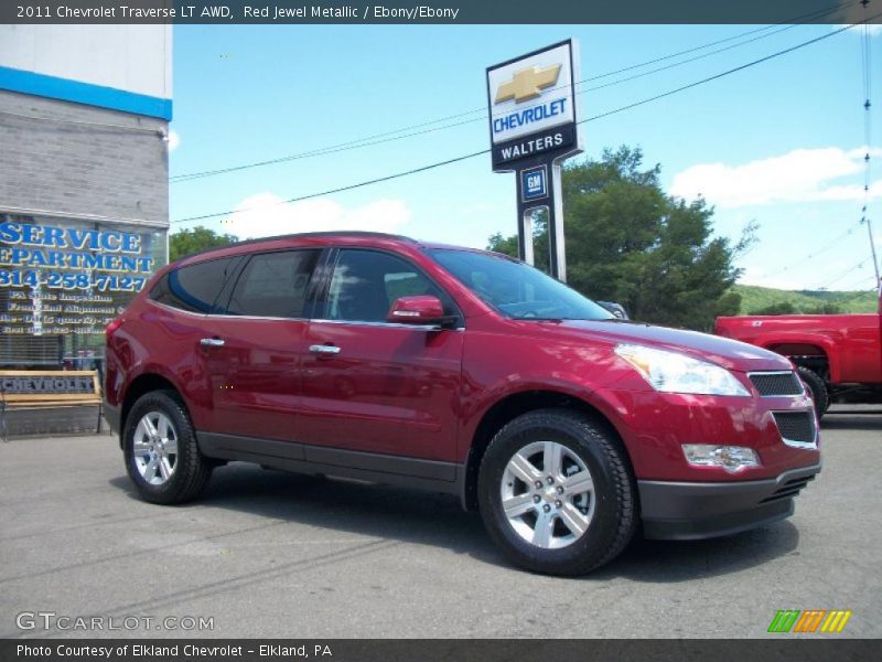 Red Jewel Metallic / Ebony/Ebony 2011 Chevrolet Traverse LT AWD