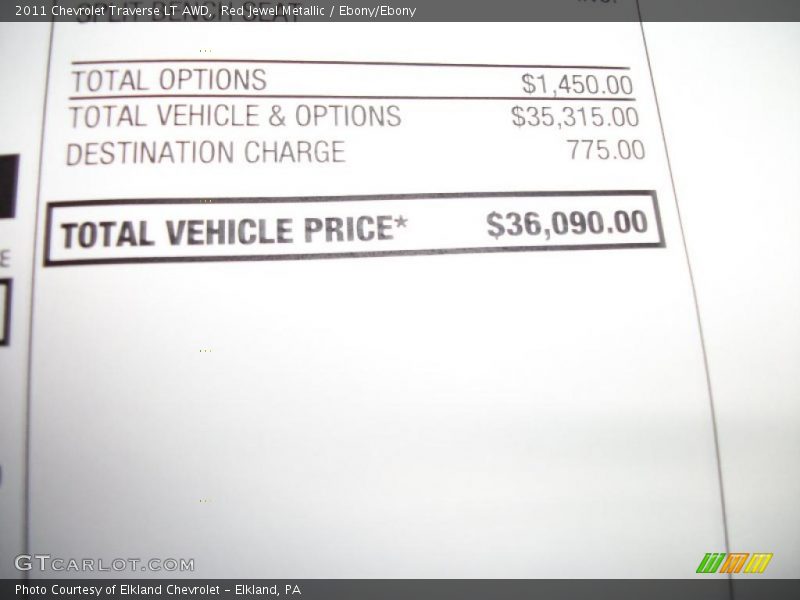 Red Jewel Metallic / Ebony/Ebony 2011 Chevrolet Traverse LT AWD