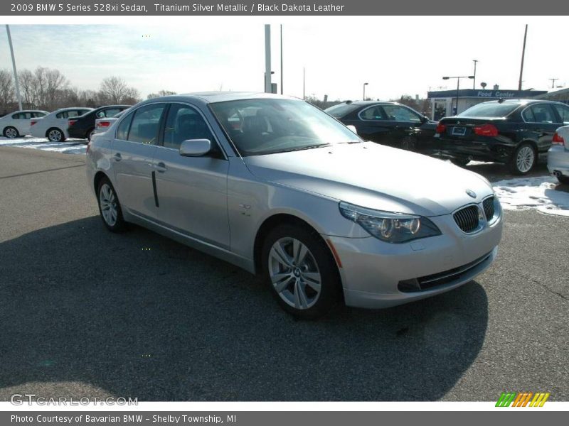 Titanium Silver Metallic / Black Dakota Leather 2009 BMW 5 Series 528xi Sedan