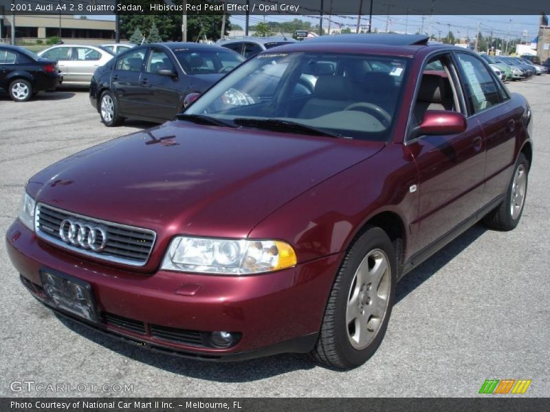 Hibiscus Red Pearl Effect / Opal Grey 2001 Audi A4 2.8 quattro Sedan