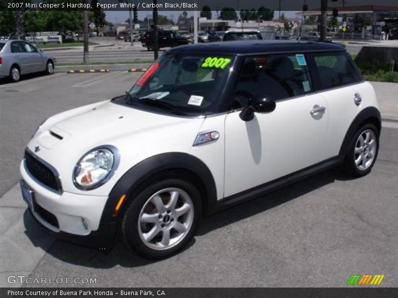 Pepper White / Carbon Black/Black 2007 Mini Cooper S Hardtop