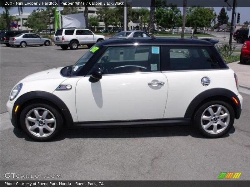 Pepper White / Carbon Black/Black 2007 Mini Cooper S Hardtop