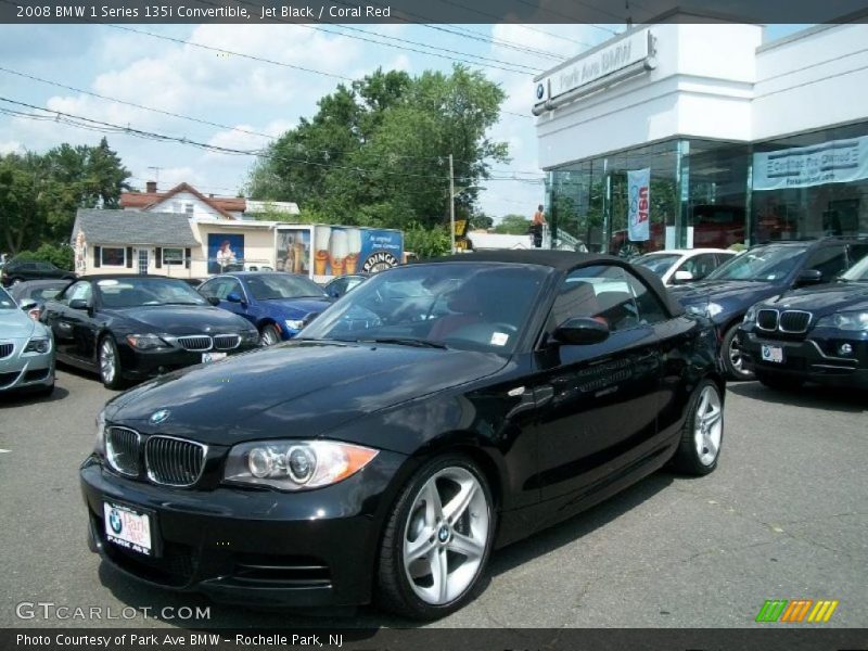 Jet Black / Coral Red 2008 BMW 1 Series 135i Convertible
