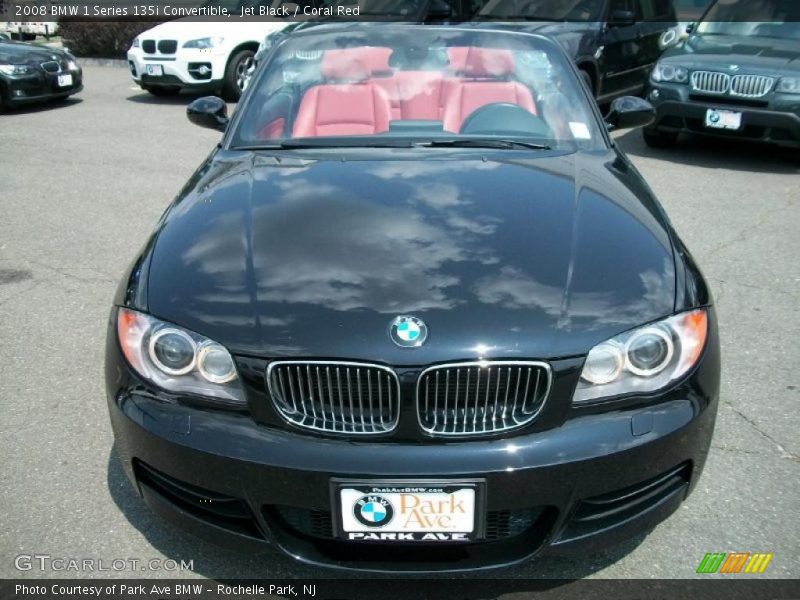Jet Black / Coral Red 2008 BMW 1 Series 135i Convertible