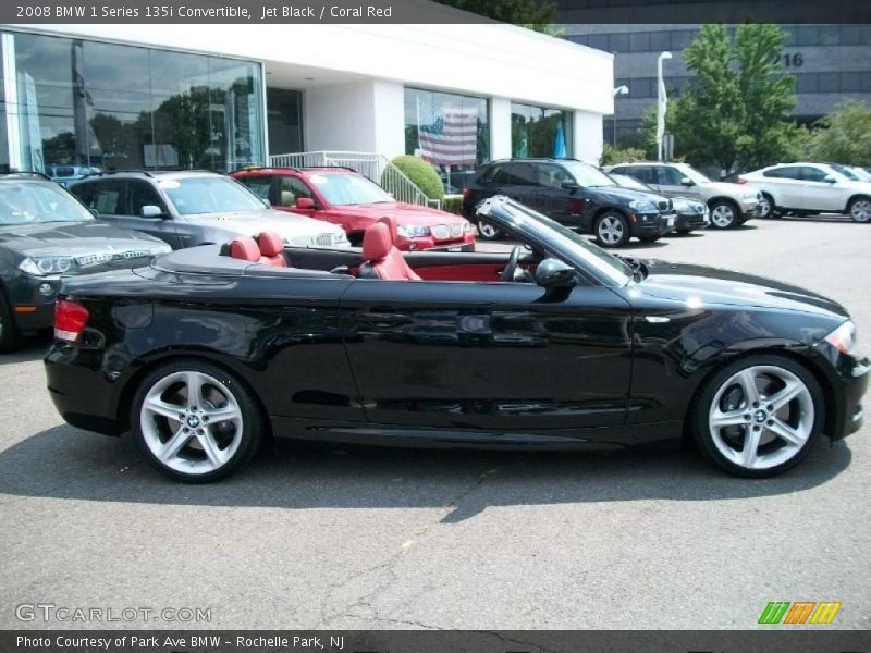 Jet Black / Coral Red 2008 BMW 1 Series 135i Convertible