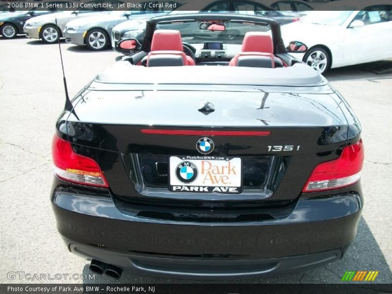 Jet Black / Coral Red 2008 BMW 1 Series 135i Convertible