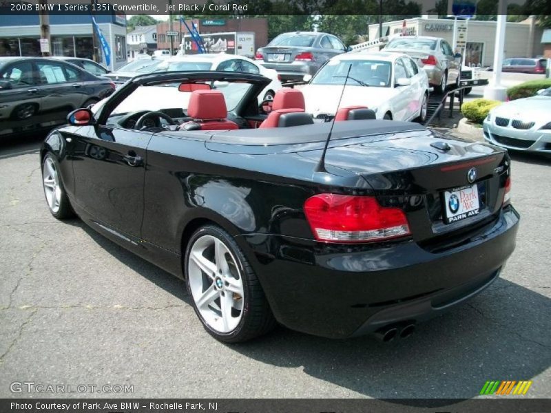 Jet Black / Coral Red 2008 BMW 1 Series 135i Convertible