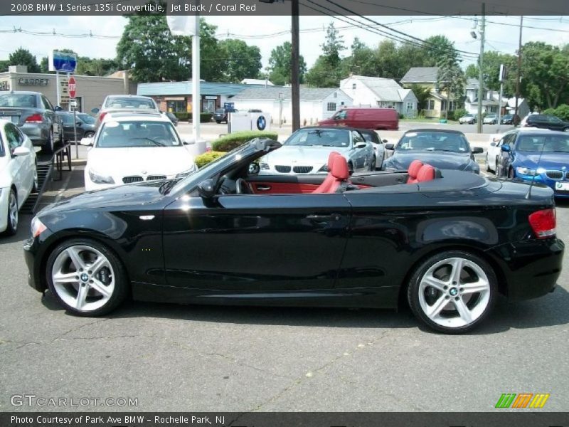 Jet Black / Coral Red 2008 BMW 1 Series 135i Convertible