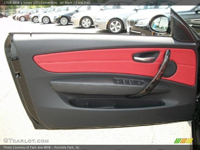 Jet Black / Coral Red 2008 BMW 1 Series 135i Convertible
