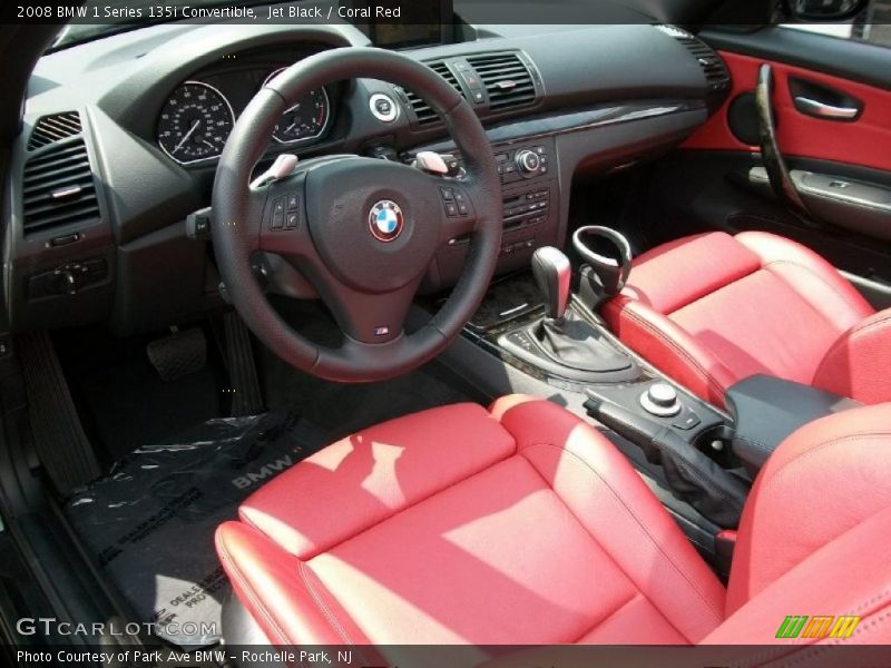 Jet Black / Coral Red 2008 BMW 1 Series 135i Convertible