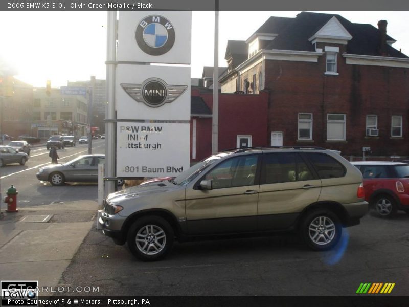 Olivin Green Metallic / Black 2006 BMW X5 3.0i