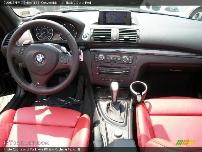 Jet Black / Coral Red 2008 BMW 1 Series 135i Convertible