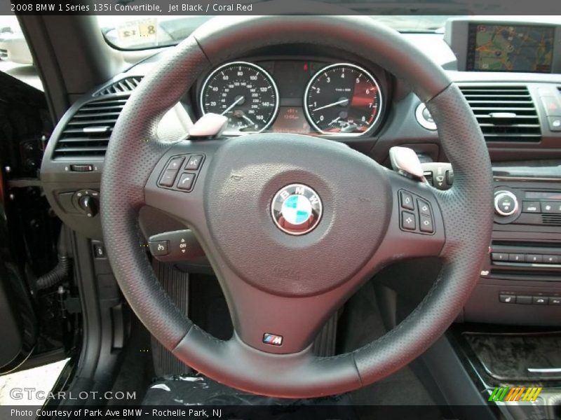 Jet Black / Coral Red 2008 BMW 1 Series 135i Convertible