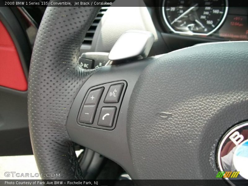 Jet Black / Coral Red 2008 BMW 1 Series 135i Convertible