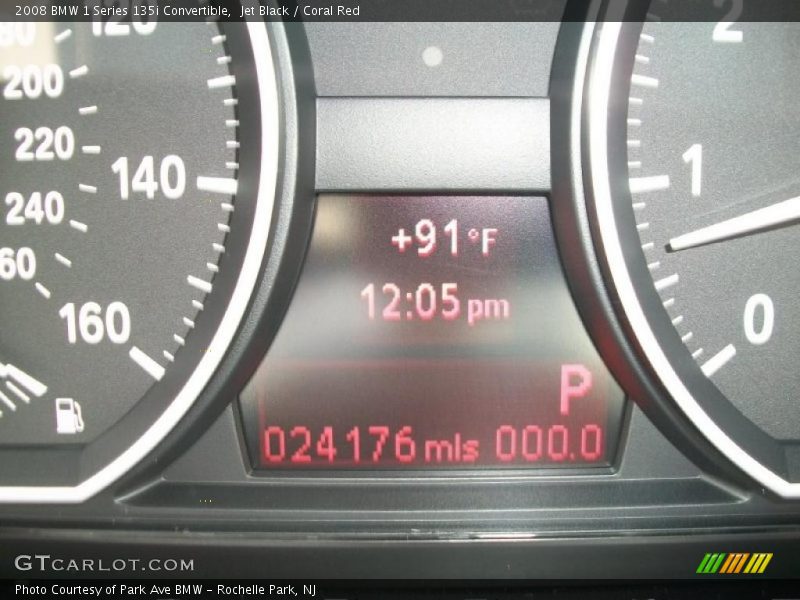 Jet Black / Coral Red 2008 BMW 1 Series 135i Convertible