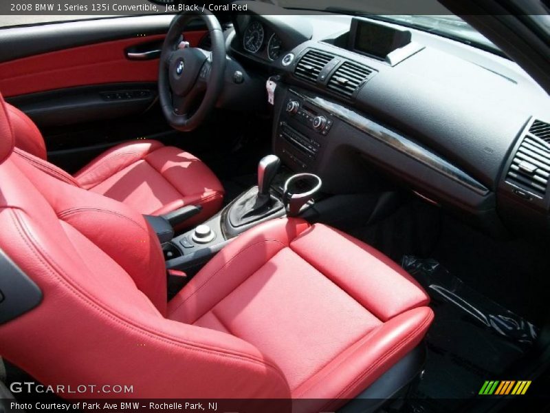 Jet Black / Coral Red 2008 BMW 1 Series 135i Convertible