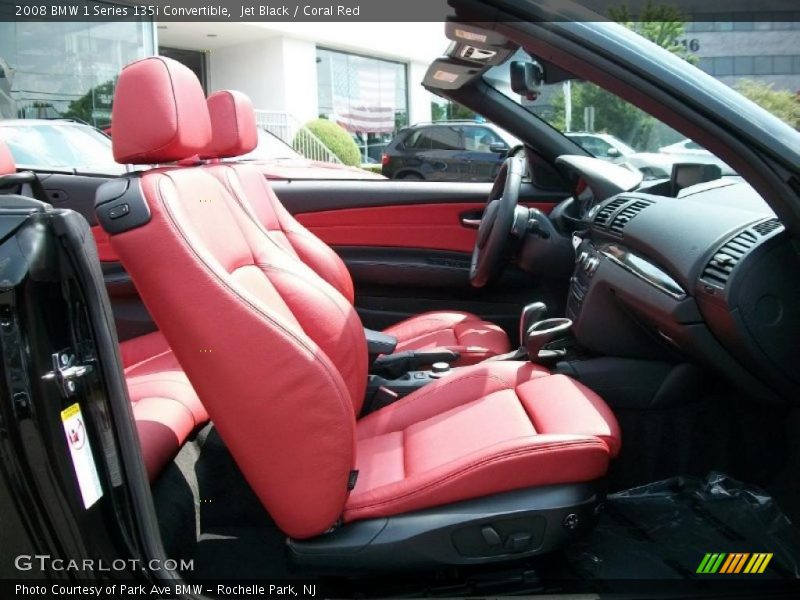 Jet Black / Coral Red 2008 BMW 1 Series 135i Convertible