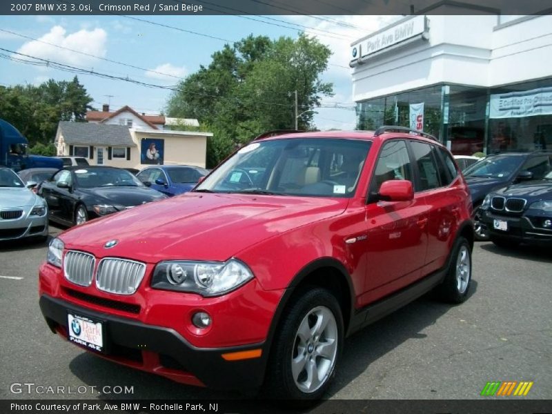 Crimson Red / Sand Beige 2007 BMW X3 3.0si
