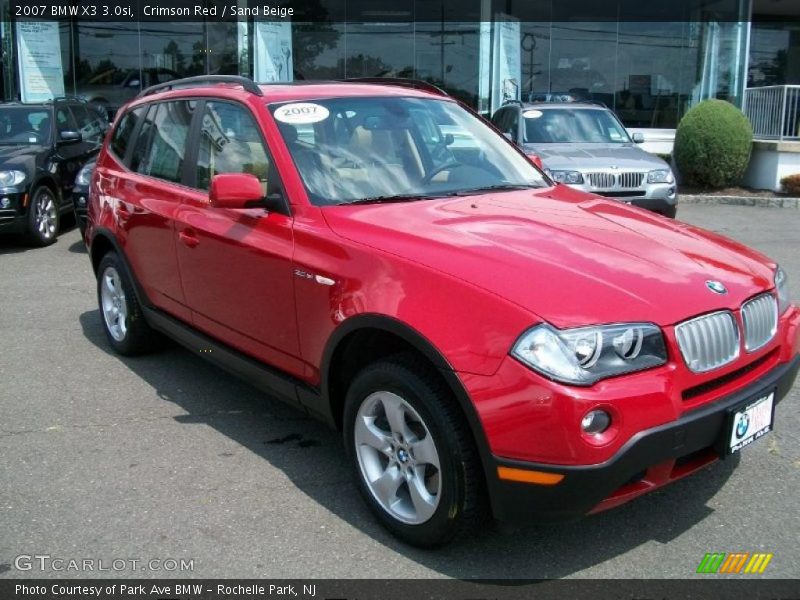 Crimson Red / Sand Beige 2007 BMW X3 3.0si