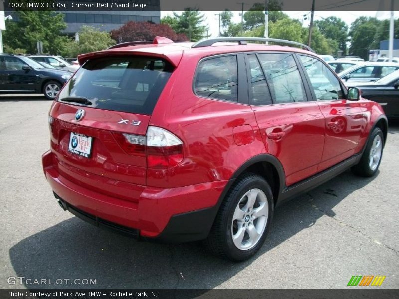 Crimson Red / Sand Beige 2007 BMW X3 3.0si