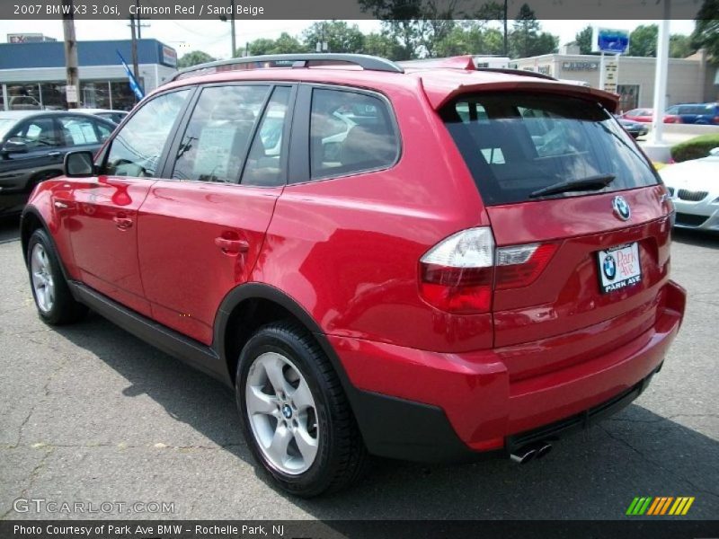 Crimson Red / Sand Beige 2007 BMW X3 3.0si