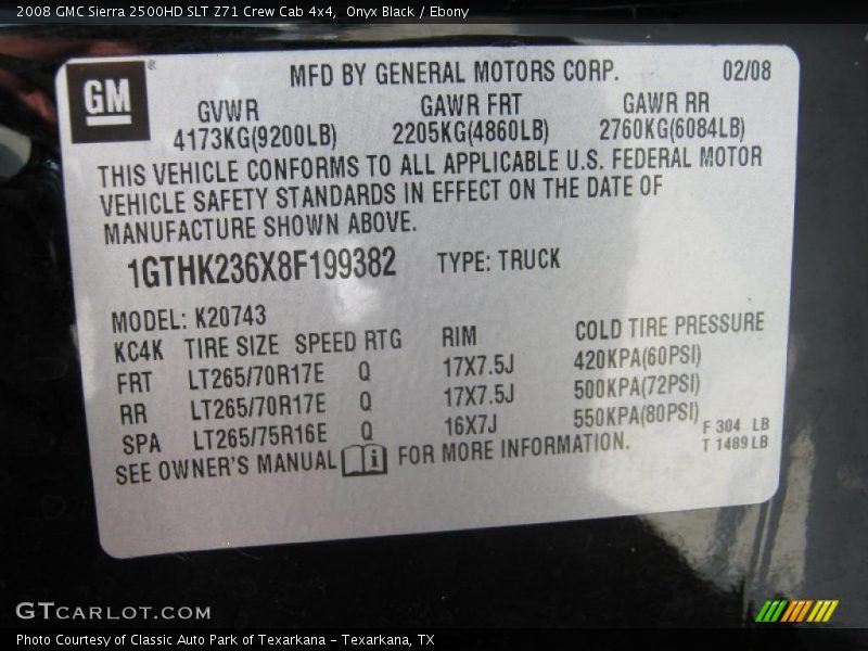 Onyx Black / Ebony 2008 GMC Sierra 2500HD SLT Z71 Crew Cab 4x4