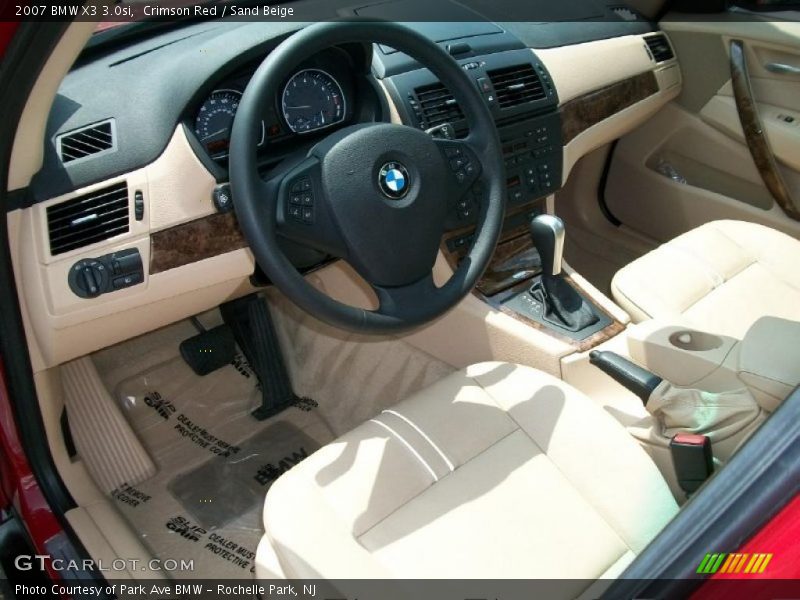 Crimson Red / Sand Beige 2007 BMW X3 3.0si