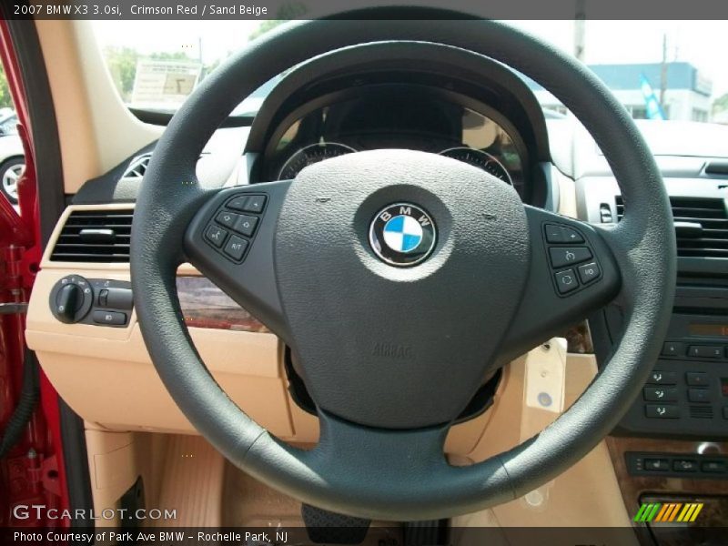 Crimson Red / Sand Beige 2007 BMW X3 3.0si
