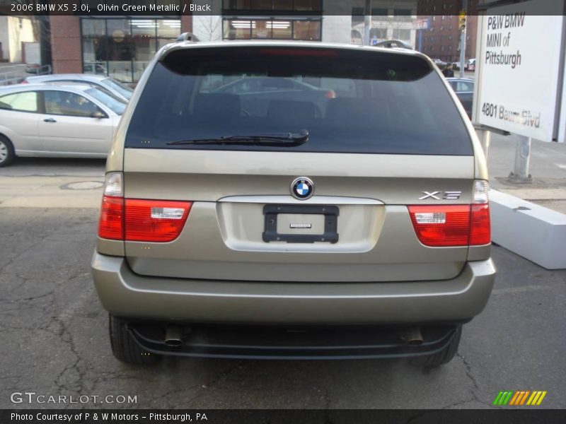 Olivin Green Metallic / Black 2006 BMW X5 3.0i