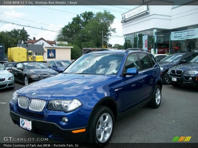 Montego Blue Metallic / Beige 2008 BMW X3 3.0si