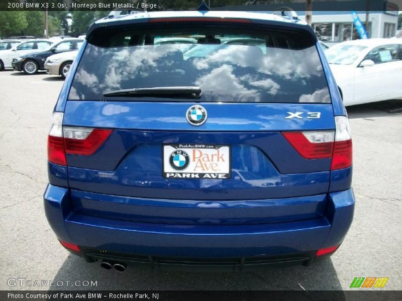Montego Blue Metallic / Beige 2008 BMW X3 3.0si