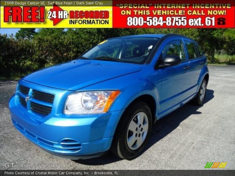 Surf Blue Pearl / Dark Slate Gray 2008 Dodge Caliber SE