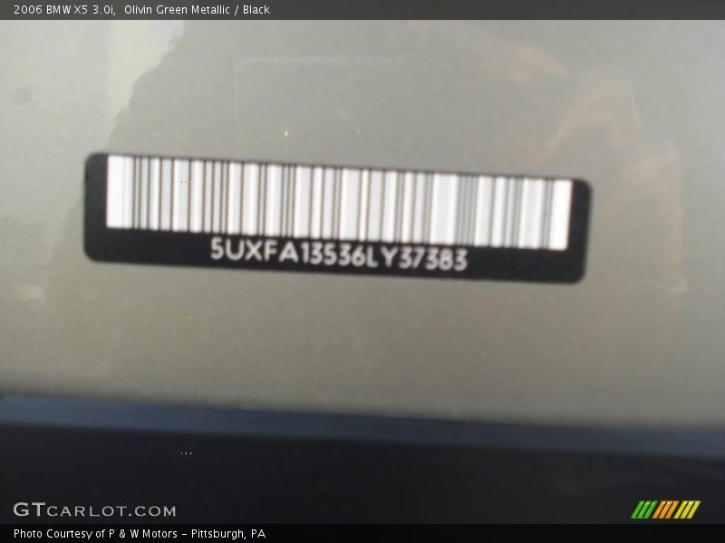 Olivin Green Metallic / Black 2006 BMW X5 3.0i