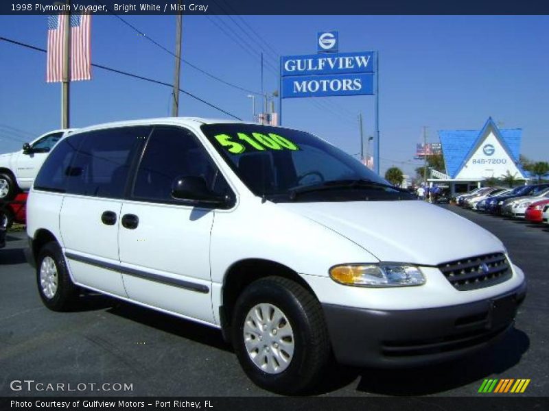 Bright White / Mist Gray 1998 Plymouth Voyager