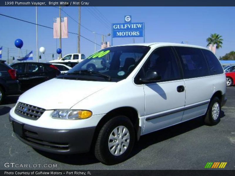 Bright White / Mist Gray 1998 Plymouth Voyager
