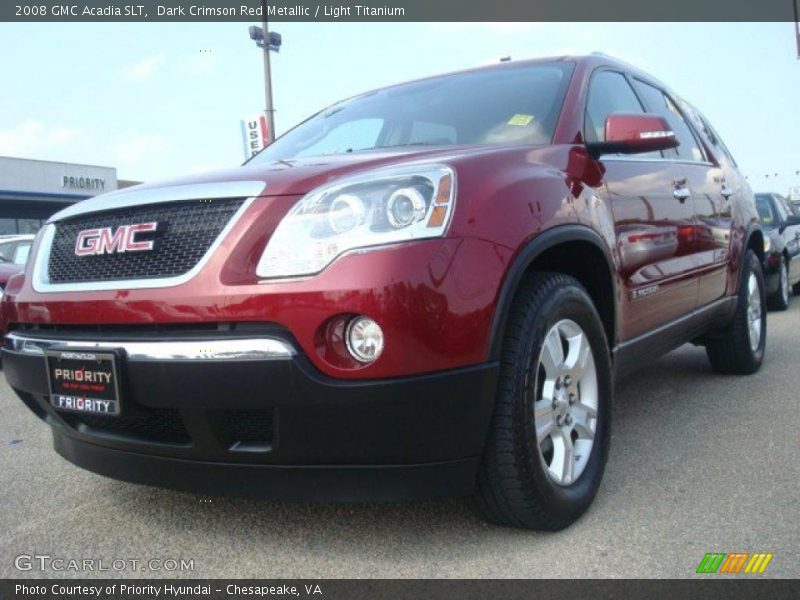 Dark Crimson Red Metallic / Light Titanium 2008 GMC Acadia SLT