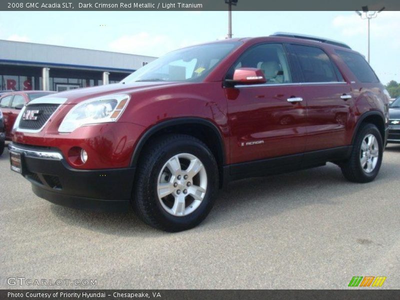 Dark Crimson Red Metallic / Light Titanium 2008 GMC Acadia SLT