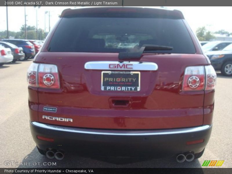 Dark Crimson Red Metallic / Light Titanium 2008 GMC Acadia SLT