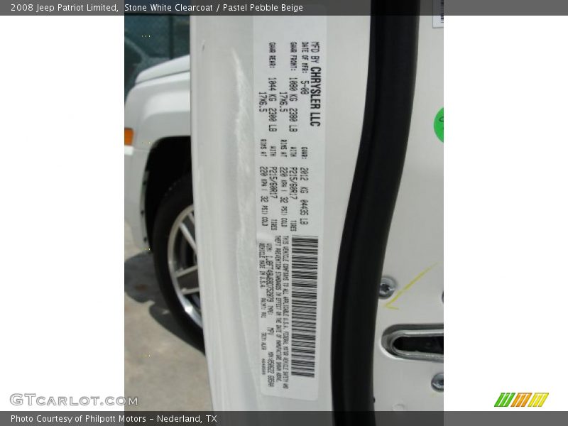 Stone White Clearcoat / Pastel Pebble Beige 2008 Jeep Patriot Limited