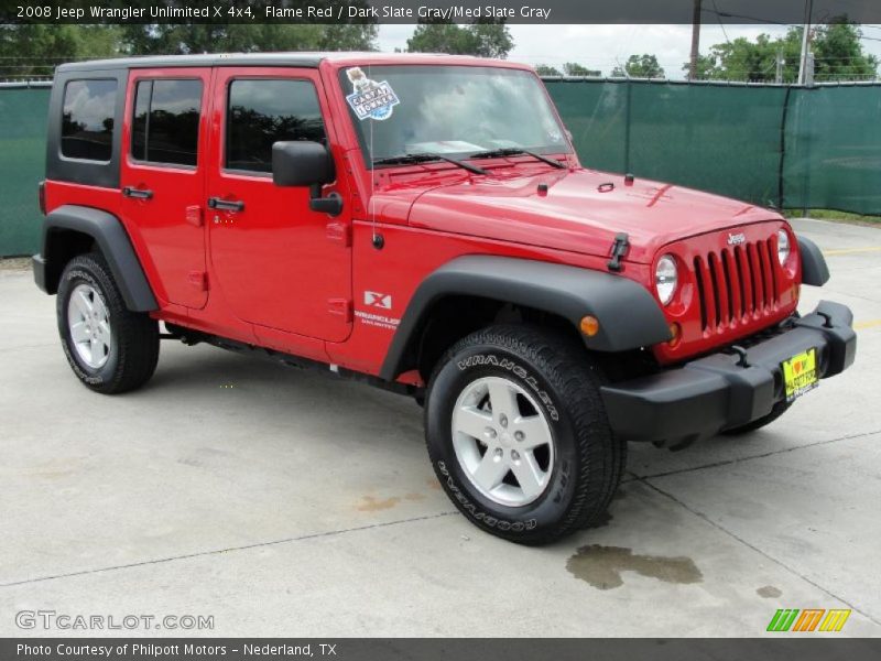 Flame Red / Dark Slate Gray/Med Slate Gray 2008 Jeep Wrangler Unlimited X 4x4