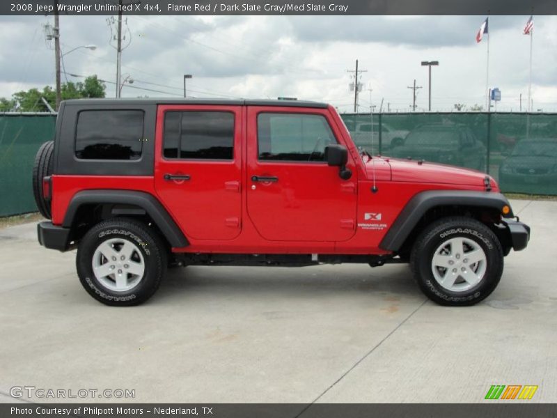 Flame Red / Dark Slate Gray/Med Slate Gray 2008 Jeep Wrangler Unlimited X 4x4
