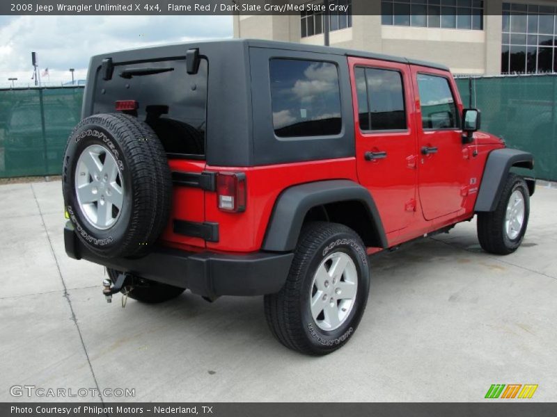Flame Red / Dark Slate Gray/Med Slate Gray 2008 Jeep Wrangler Unlimited X 4x4