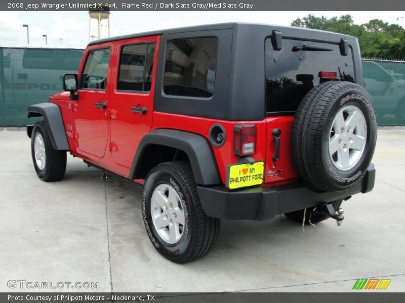 Flame Red / Dark Slate Gray/Med Slate Gray 2008 Jeep Wrangler Unlimited X 4x4