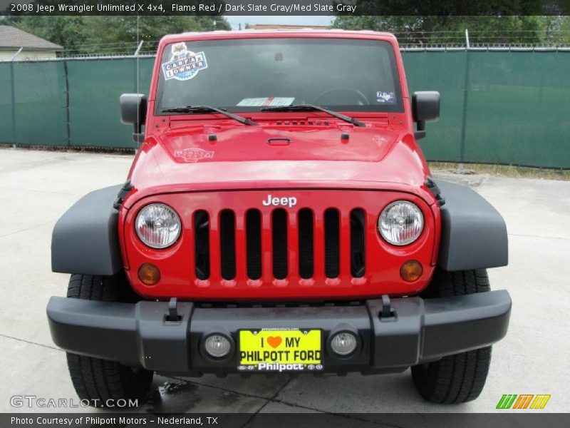 Flame Red / Dark Slate Gray/Med Slate Gray 2008 Jeep Wrangler Unlimited X 4x4