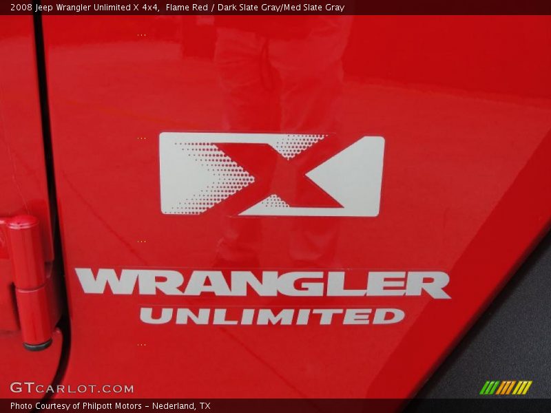 Flame Red / Dark Slate Gray/Med Slate Gray 2008 Jeep Wrangler Unlimited X 4x4