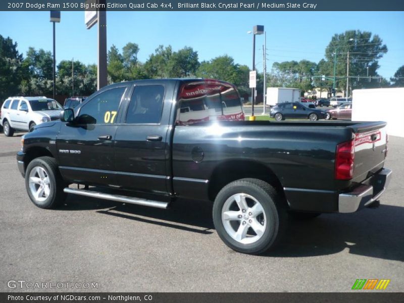 Brilliant Black Crystal Pearl / Medium Slate Gray 2007 Dodge Ram 1500 Big Horn Edition Quad Cab 4x4